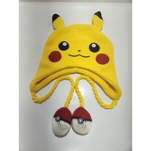 Pokemon Pikachu 2015 Beanie Hat‎ Big Face Yellow